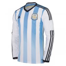 2014 Argentina Home Long Sleeve Retro Jersey(Player Version)
