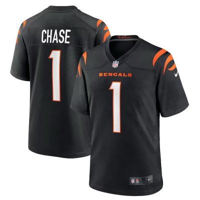 Mens Cincinnati Bengals Ja Marr Chase 1 Black Game Jersey