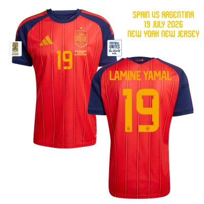 2026 Spain Home World Cup Final Jersey Lamine Yamal 19