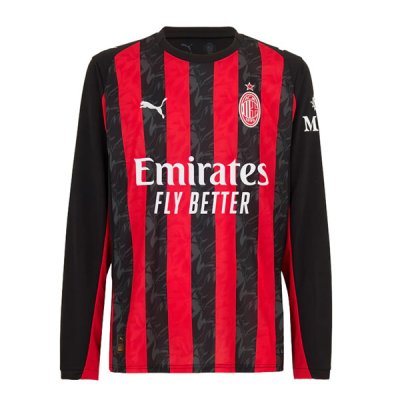 25-26 AC Milan Home Long Sleeve Jersey