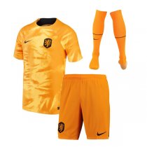 2022 Netherlands Home World Cup Jersey Kids Full Kit