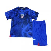 2022 USA Away Soccer Jersey Kids Kit