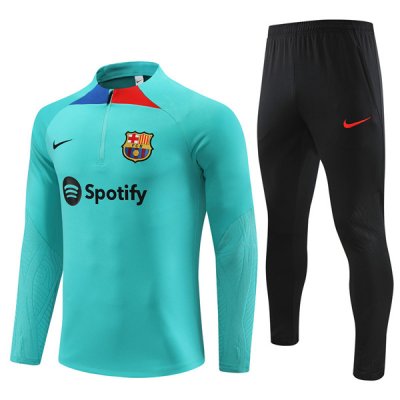 23-24 Barcelona All Lake Blue Zipper Tracksuit