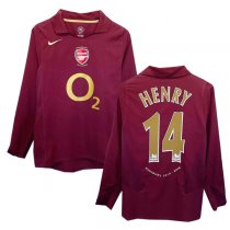 2005-2006 Arsenal Home Long Sleeve Retro Jersey Henry #14