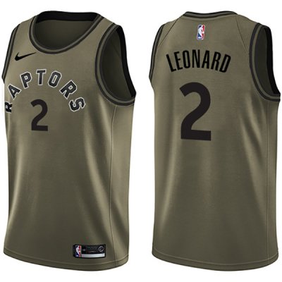Toronto Raptors Kawhi Leonard Green NBA Swingman Salute to Service Jersey
