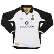 2001-2002 Manchester United Away White Side LS Jersey