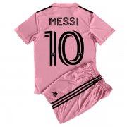 2023 Inter Miami Away Pink Jersey Messi 10 Kids Kit