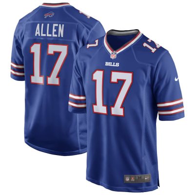Mens Buffalo Bills Josh Allen 17 Royal Team Game Player Jersey