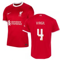 23-24 Liverpool Home Jersey VIRGIL 4 Cup Print