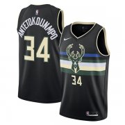 2019-20 Milwaukee Bucks Giannis Antetokounmpo 34 Black Finished Swingman Jersey