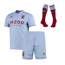 22-23 Aston Villa Away Jersey Kids Full Kit
