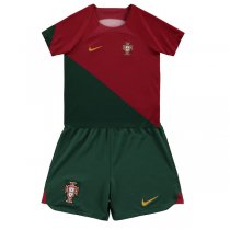 2022 Portugal Home World Cup Jersey Kids Kit