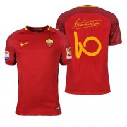 17-18 AS Roma Home Retro Jersey Print Totti 10 Special Retire Patch