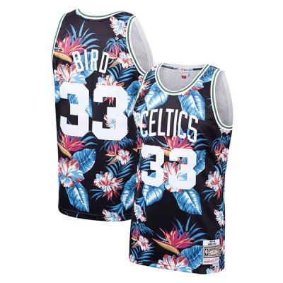2019 Boston Celtics Larry Bird 33 Mitchell & Ness Floral Fashion Swingman Jersey