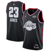 2019 All star Jordan Los Angeles Lakers #23 LeBron James Jersey Black