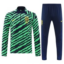 22-23 Brazil Green Stripe Half Zip Training Suit