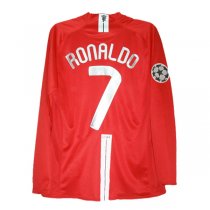 2007-2008 Manchester United Home UCL FINAL Long Sleeve RONALDO #7 Shirt