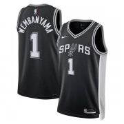 2022-23 San Antonio Spurs Victor Wembanyama 1 Black Icon Jersey