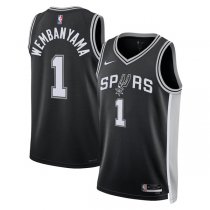 2022-23 San Antonio Spurs Victor Wembanyama 1 Black Icon Jersey