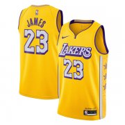 2019-20 Los Angeles Lakers LeBron James 23 Yellow Finished Swingman Jersey