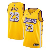 2019-20 Los Angeles Lakers LeBron James 23 Yellow Finished Swingman Jersey