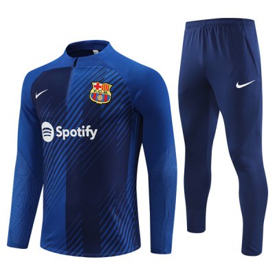 23-24 Barcelona Color Blue Zipper Tracksuit