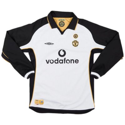 2001-2002 Manchester United Away White Side LS Jersey