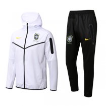 22-23 Brazil White Hoodie Full Zip Tracksuit