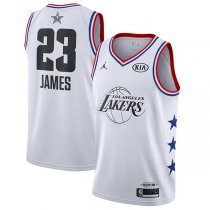 2019 All star Jordan Los Angeles Lakers #23 LeBron James Jersey White