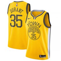 Golden State Warriors Kevin Durant Yellow 2018-2019 Earned Edition Swingman Jersey