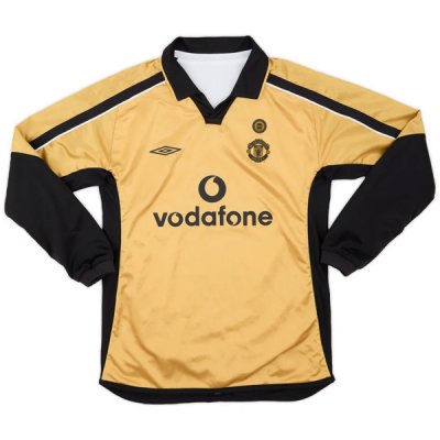 2001-2002 Manchester United Away Gold Side LS Jersey