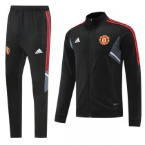 22-23 Manchester United Black White Ad Full Zip Tracksuit