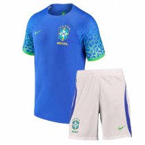 2022 Brazil Away World Cup Jersey Kids Kit