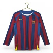 2005-2006 Barcelona Home La Liga Style Long Sleeve Retro Jersey