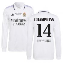 22-23 Real Madrid Home Long Sleeve UCL Champions #14 Jersey