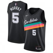 Men’s San Antonio Spurs Dejounte Murray #5 Black Swingman Jersey