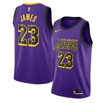 Los Angeles Lakers LeBron James 2018-19 Swingman Jersey City Edition Purple